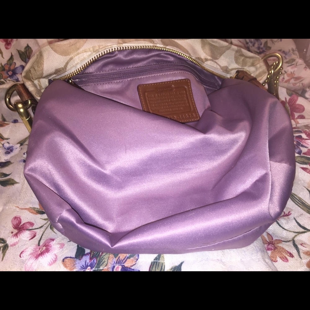 Coach Jacquard Signature Hobo In Cream & Tan $Firm - Picture 6 of 8